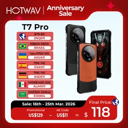 [World Premeire] Прочный смартфон HOTWAV T7 Pro 6,6 дюйма FHD + 2K 6280 мАч 12 (6 + 6) ГБ 256 ГБ мобильный телефон 64 МП Android 13 мобильный телефон