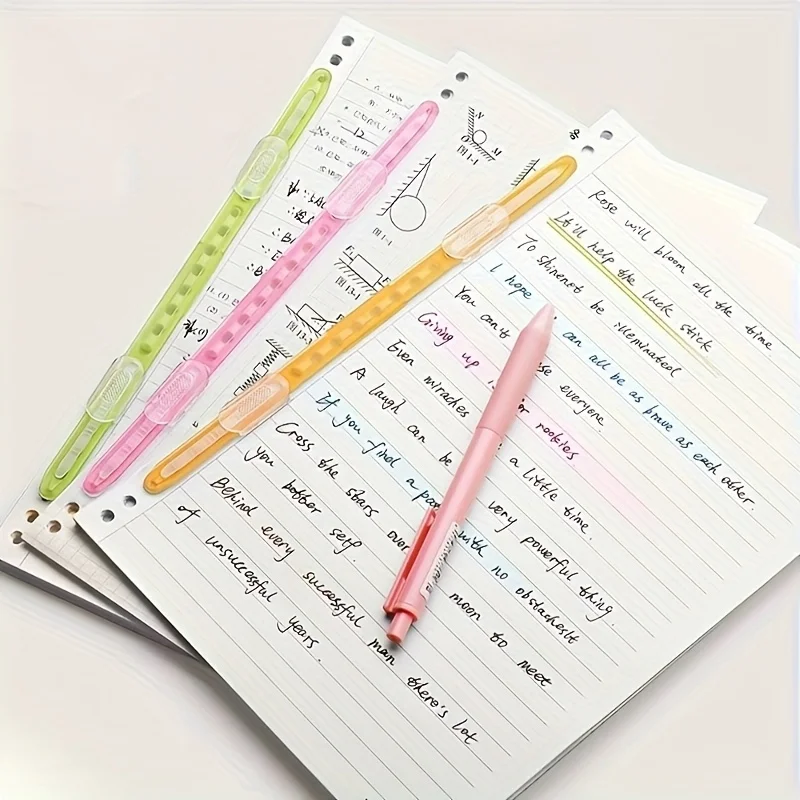 10pcs New Plastic Binding Clips Strip 2 Hole Transparent Loose-leaf Clip DIY Multifunctional File Clip Notebook