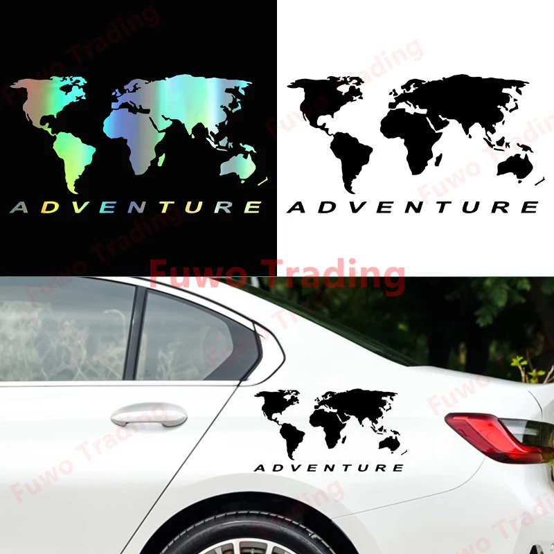 Large World Map Globe Car Stickers Off Road 4x4 For Motorcycle Trunk Decal Dirt Bike Mountain Adventure Laptop Helmet Skateboard