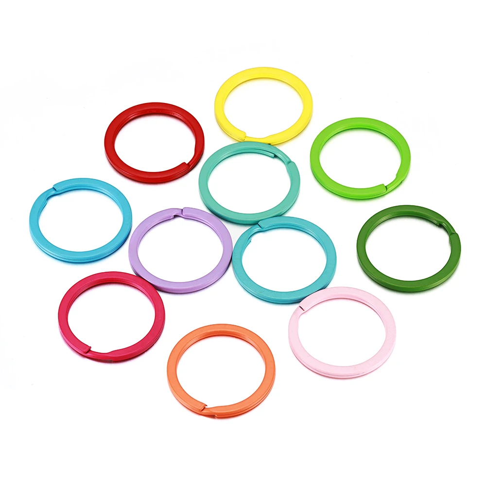 10pcs 30mm Colored Round Key Ring Split Rings for DIY Keychains