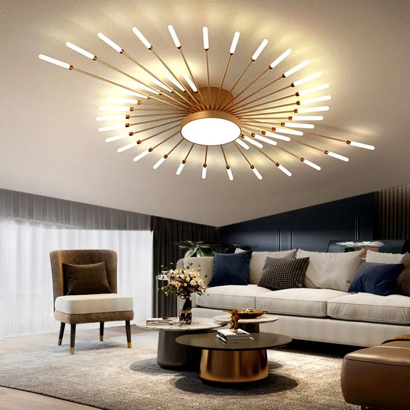 Modern Firework Ceiling Chandelier Lights Lustre Led Light Fixture for Living Bedroom Dining Room Hanging Lamp Home Decoration