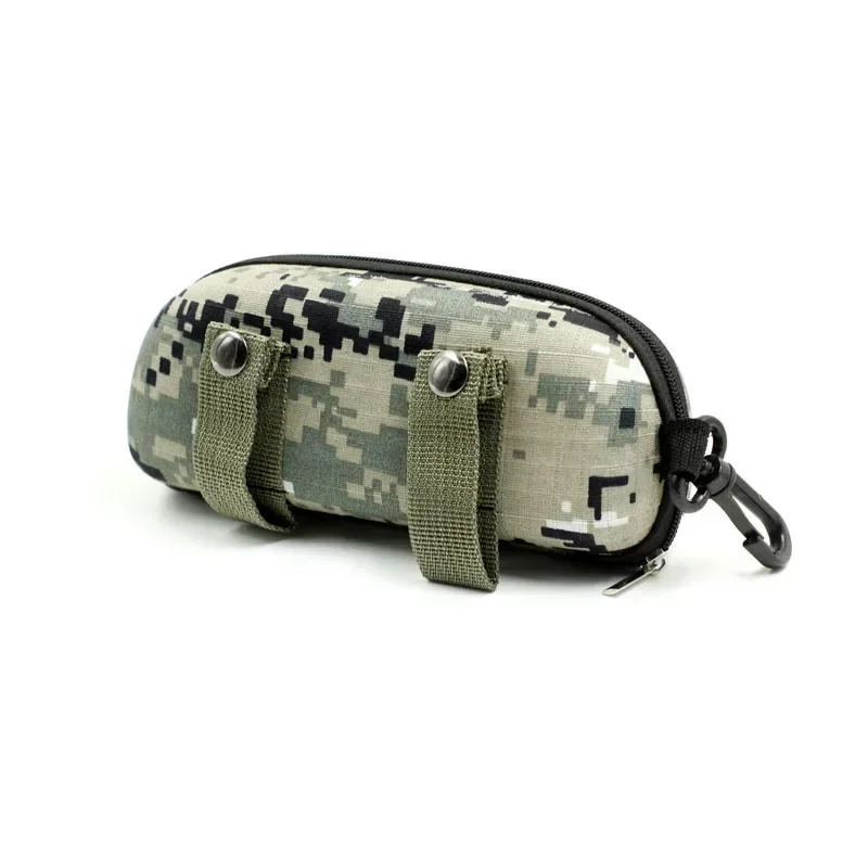 Portable Camouflage Glasses Box EVA with Hook Zipper Sunglasses Box Large Tied with Outdoor Hunting Sunglasses Case for Travel