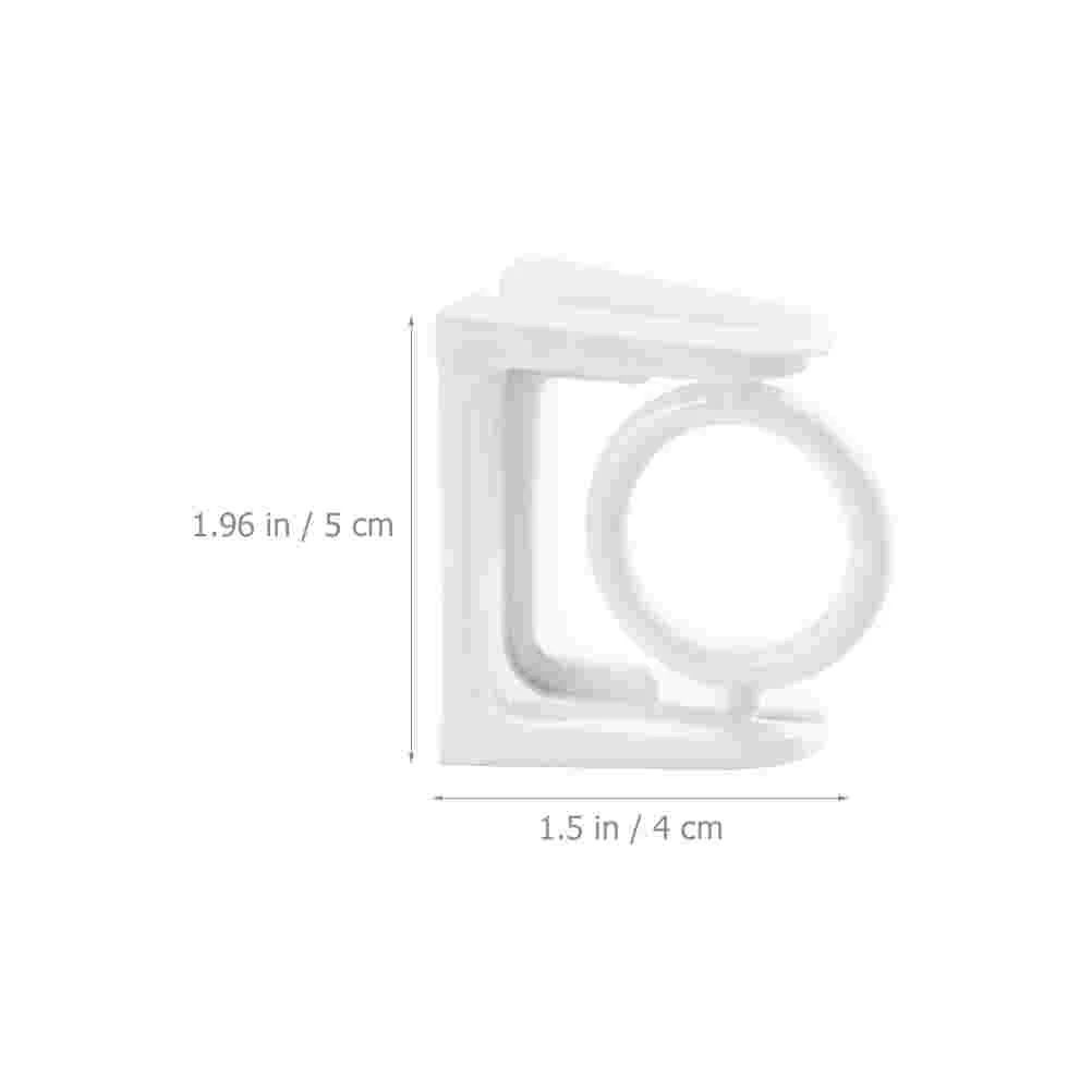 2 Pcs Swivel Pole Bracket Shower Rod Mounts Curtains ABS Retainers Fixing Hooks Rods up Home Holders