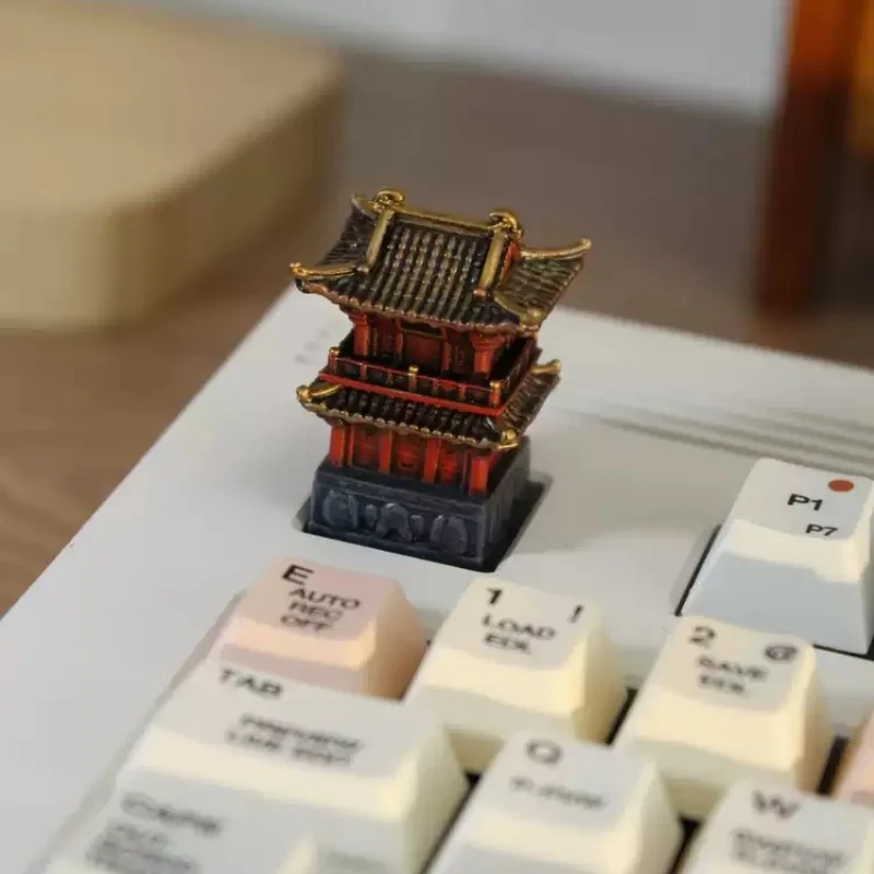 Игровой подарок для ПК: Кастомный кейкап ручной работы Black Myth: Wukong, Храм Бога Богатства, 3D-печатный, из смолы, для механической клавиатуры