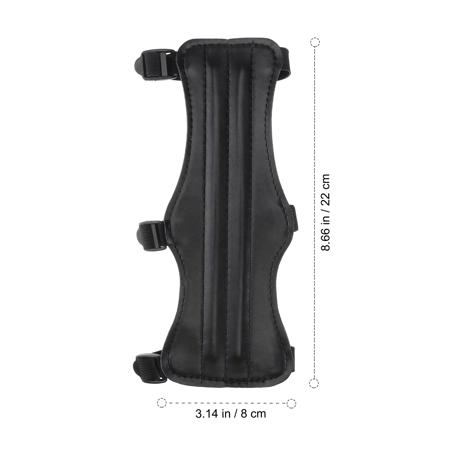 Protector de brazo de Triple hebilla de PU negro, Protector de antebrazo ajustable para mano izquierda derecha, brazalete recurvo con correa segura
