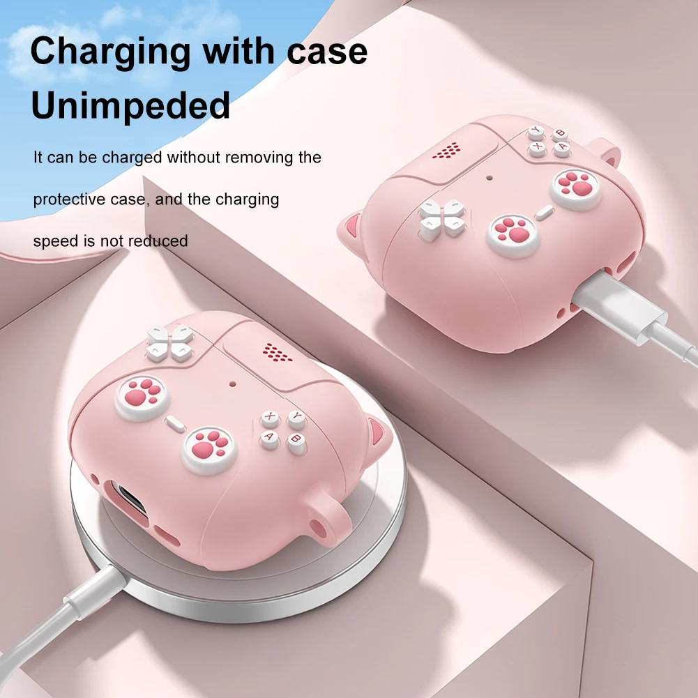 Casing untuk AirPods 4 (2024), casing pengisi daya nirkabel dan berkabel, casing penutup pelindung penuh untuk AirPods 4