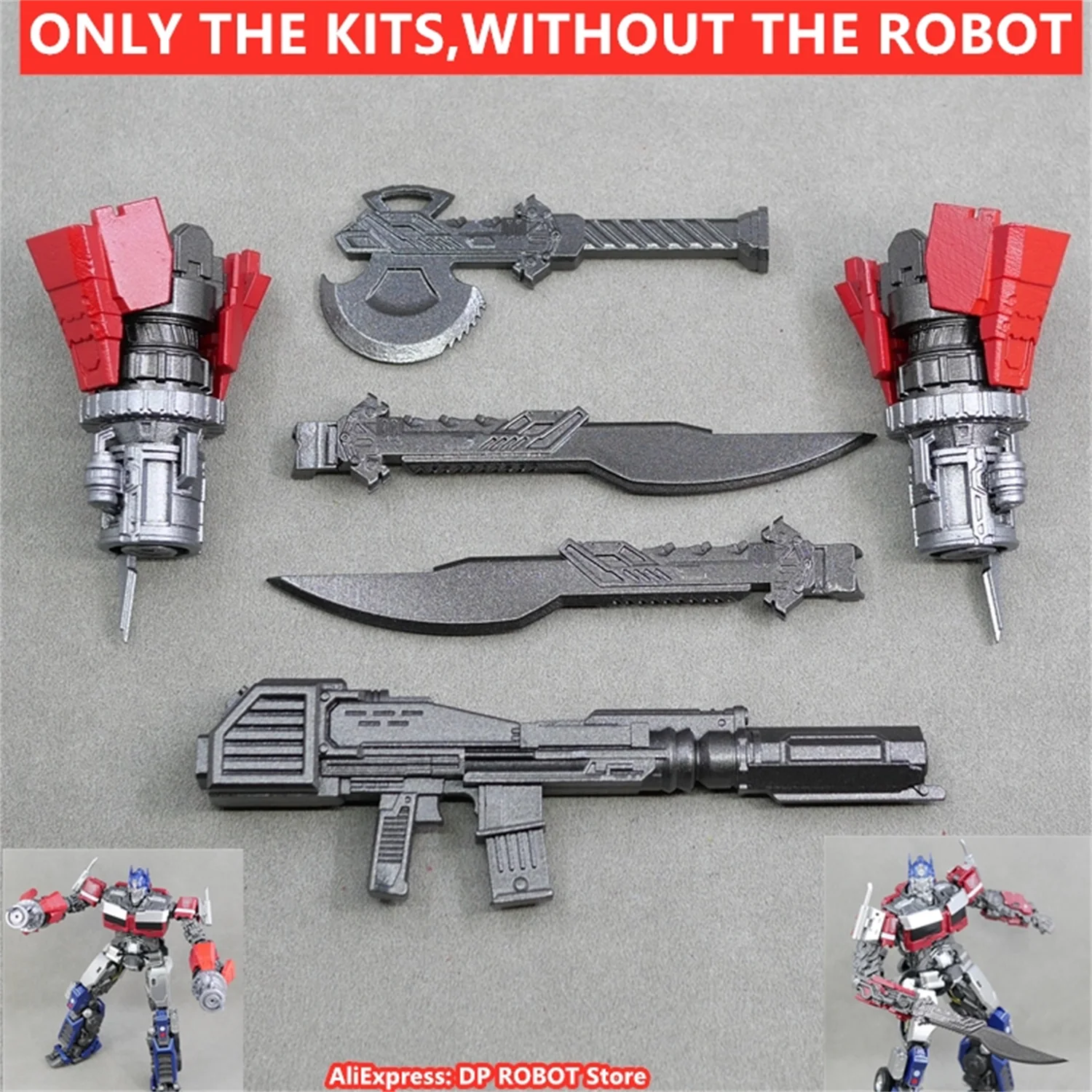 3D DIY Cannon Knife&Axe Hand Upgrade Kit For TF7 Yolopark AMK Op Commander Prime Figure Accessories