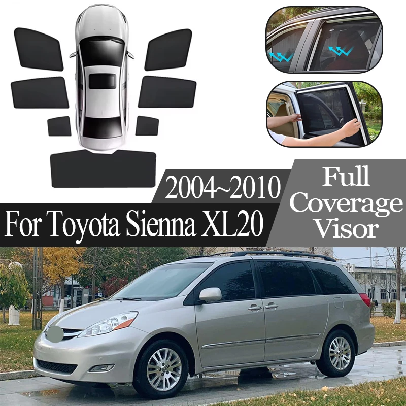 

Auto Parts For Toyota Sienna XL20 2004~2008 2009 2010 Anti UV Car Magnetic Mesh Sunshades Coverage Sunshade Privacy Protection