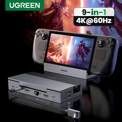 RJ45 USB C yerleştirme istasyonu tipi C HDMI 4K60Hz RJ45 PD100W buhar güverte için Dock nintendo anahtarı MacBook Pro hava PC USB 3.0 HUB