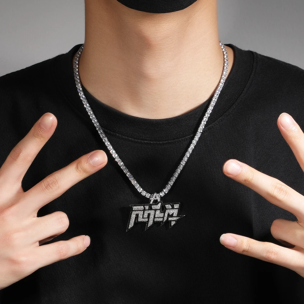 Uwin RHLM Two Colors Pendant Necklace Hip Hop Jewelry Iced Out Fashion Charm Gifts