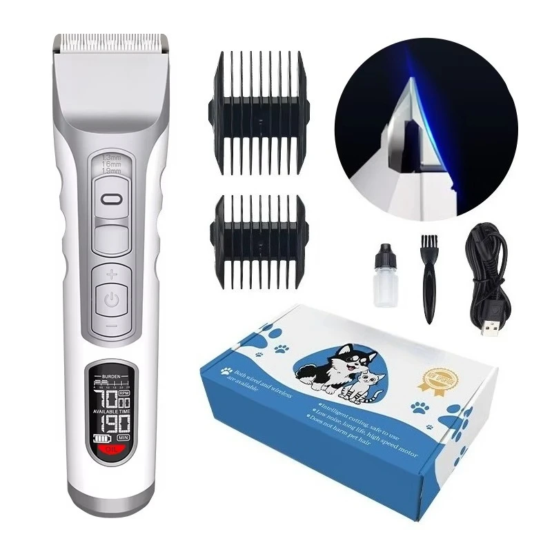 Professional Silent Electric Pet Hair Clippers Low Noise Grooming Trimmer Set for Dogs Pets