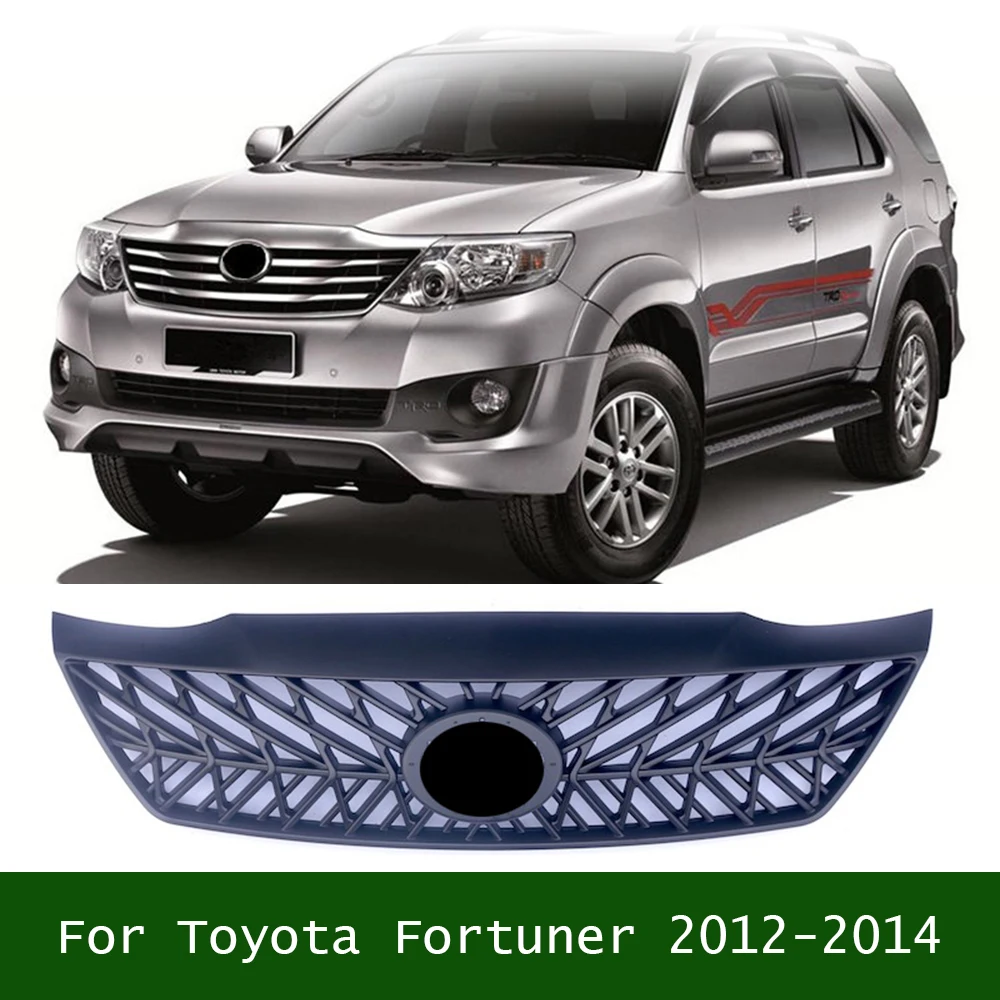 

For Toyota Fortuner 2012-2014 Auto Exterior Bumper Grille ABS Racing Grilles Cover Front Mask Grills 4X4 Grill Accessories