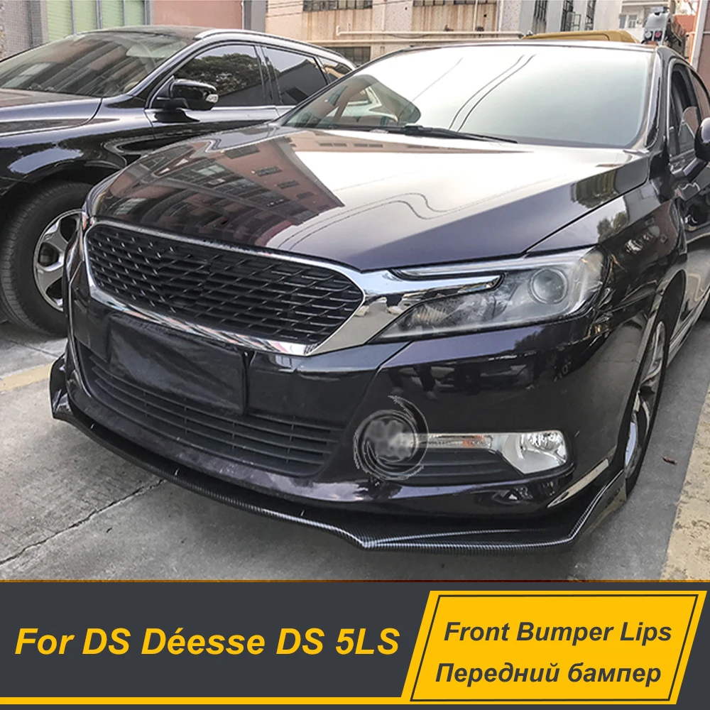 

For DS Déesse DS 5LS Front Bumper Lip Chin Splitter Spoiler Bodykit PP Plastic Black Carbon Exterior Upgrade Tuning Accessories