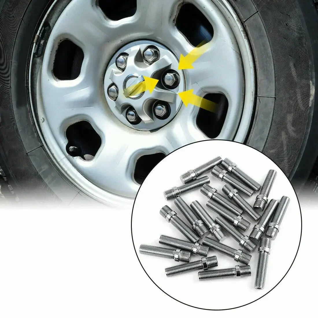 M12x1.25,M12x1.5,M14x1.25,M14x1.5 Przedłużone kołki do kół Konwersja wysokich śrub z uchem Zestaw adapterów śrubowych Wysoka jakość 1 sztuka
