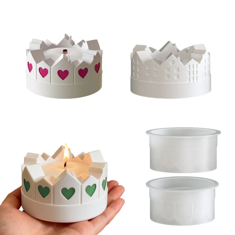 

Ring House Candle Holder Resin Silicone Mold - DIY Epoxy Easter Love House Gypsum Craft
