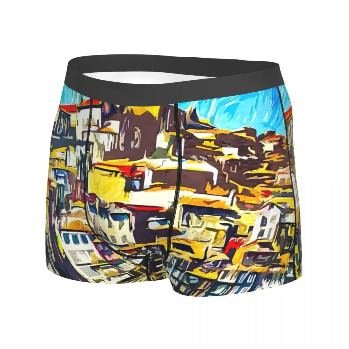 Oil Painting Print Underwear Porto Portugal Print Boxer Shorts Hot Men Underpants Breathable Shorts Briefs Birthday Gift