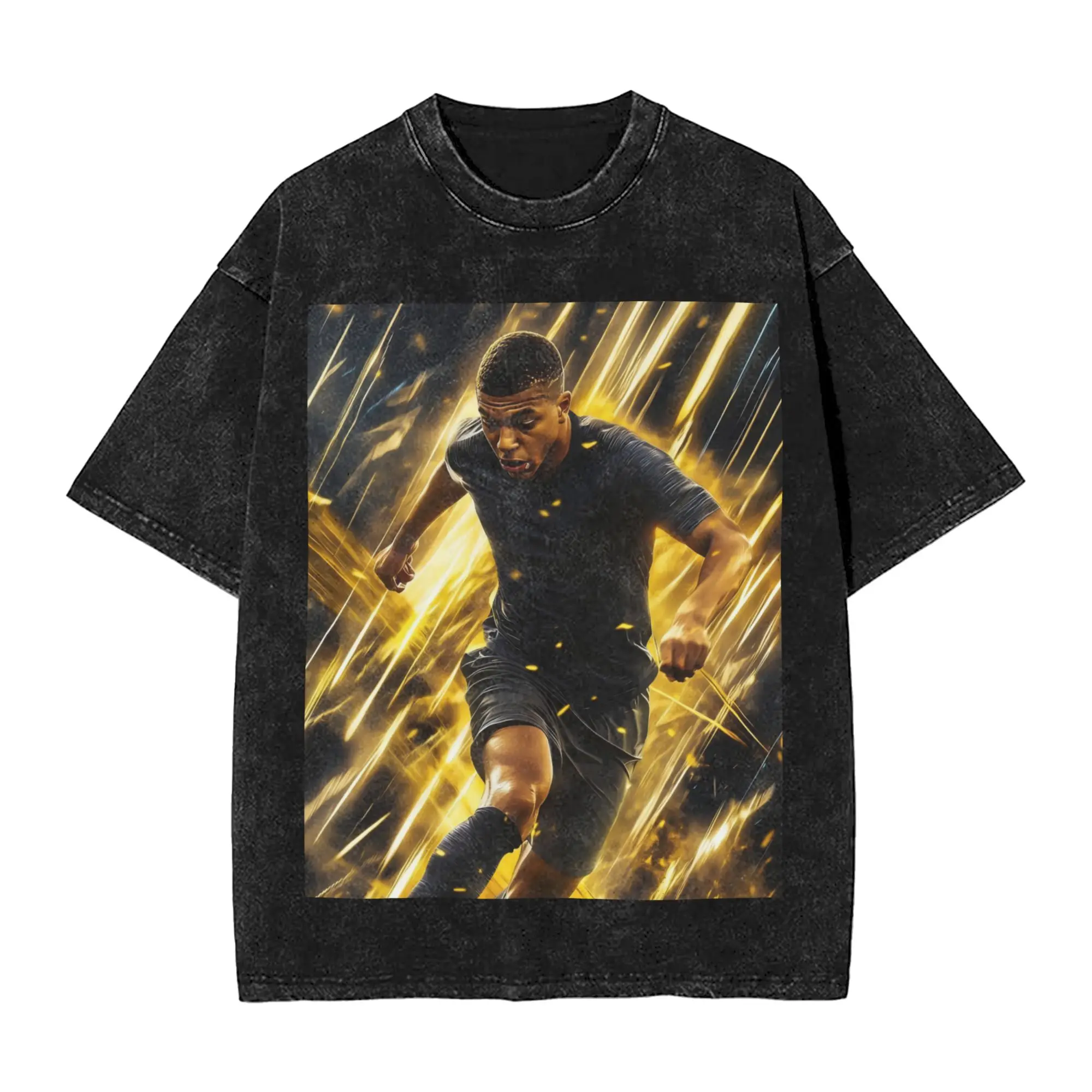 Mbappes Washed T Shirts Streetwear Hip Hop Novelty T-Shirt Football Soccer Tees Men Women 100% Cotton Oversize Graphic