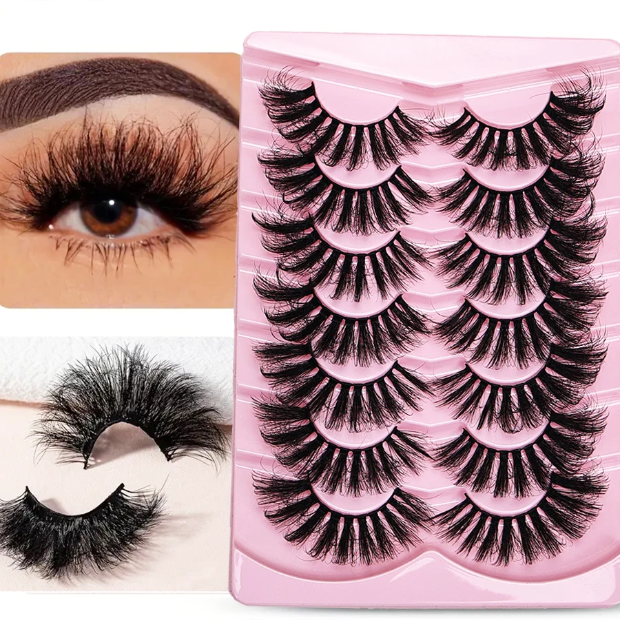 ファッショナブルで魅力的なつけまつげ 7 組、ナチュラル、カール、ふわふわ、毎日のメイクやデートのメイクに最適です。