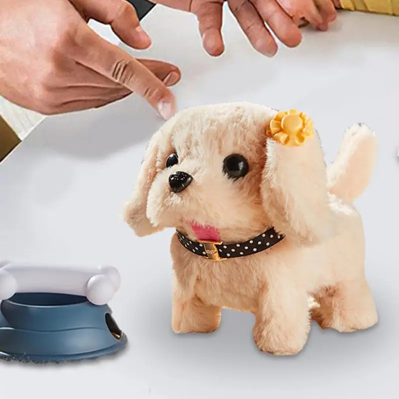 電子犬のぬいぐるみ,かわいい,ペットのバックパック付き,シミュレーション,電気,子犬,餌付き,デラックスキット