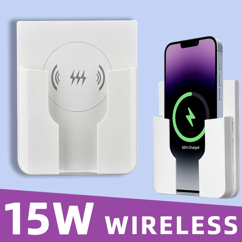 Qi Universal Panel 15W Fast Charging Wall Mount Wireless Charger Flush In-Wall Phone Charger for iPhone / Android