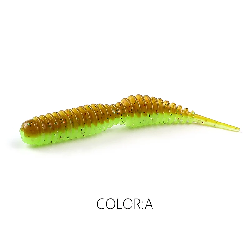 Supercontinente-Soft Silicone Pesca Lure com cheiro, sem-fim Isca, Tanta, 40mm, 63mm, frete grátis