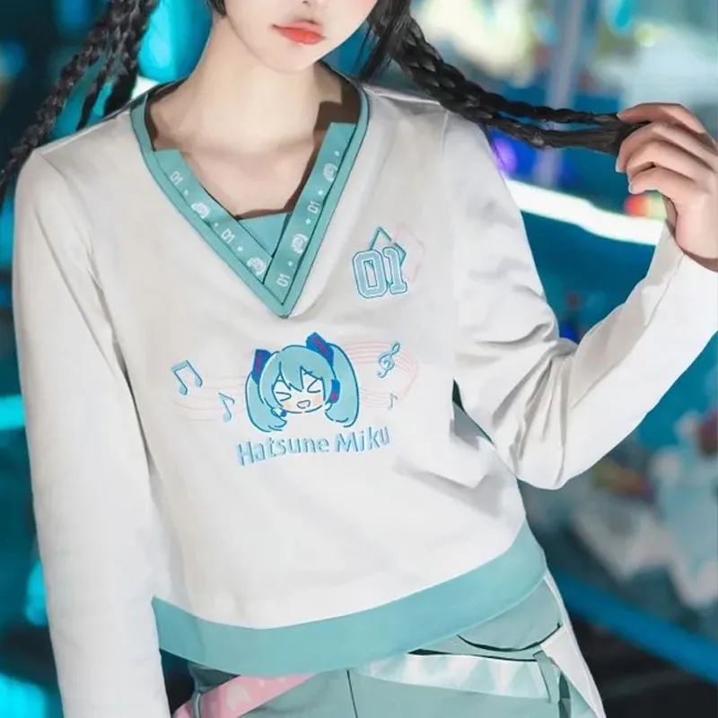 Cartoon Anime Week Centenary Hatsune Miku Sweater Cardigan Loose, Comfortable Versatile Super Soft Long Sleeve Sweater Jacket