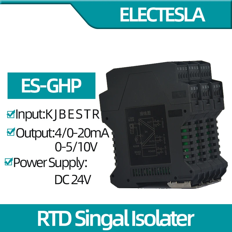

K type Input Temperature signal Isolation Transmitter Multiple Channels K/B/E/J/R/S/T 0-5V Output Thermocouple Signal Isolator