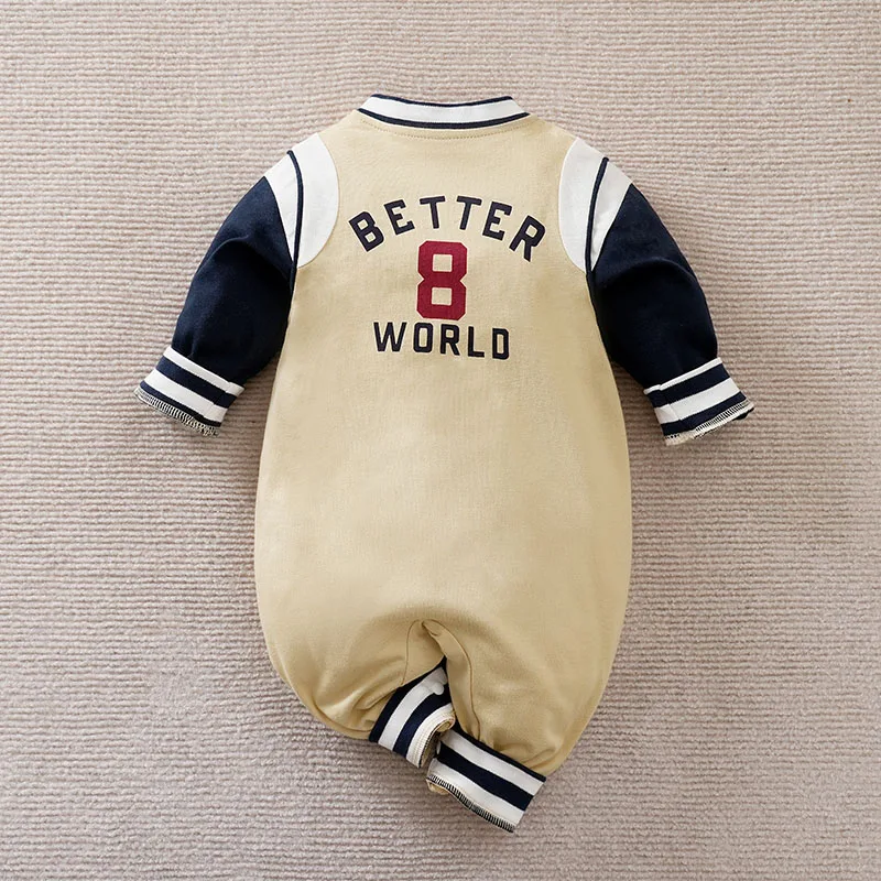 Newborn Baby Baseball Clothes 0 3 6 9 12 Months Boston Cotton Long Sleeve Footies Toddler Boy Clothes Kids Jumpsuit Pyjama Bebe