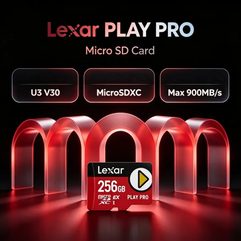 Lexar PLAY PRO MicroSDXC Express Card 256GB 512GB 1TB Max 900MB/s V30 U3 C10 A2 High Speed Memory Card 600MB/s for Action Camera