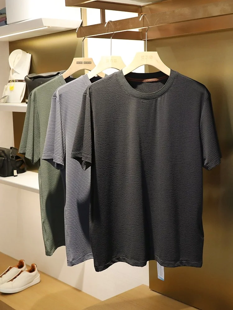 

Летняя мужская базовая футболка 2024 из дышащей, приятной к телу ткани Bubble Fabric с высокой эластичностью, Doctor.Huang's Faion Ur...