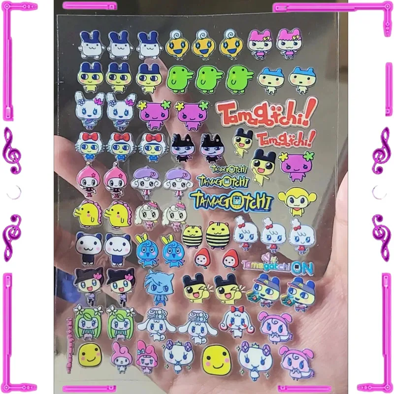 

1pcs Tamagotchi Relief Crystal Sticker Diy Mobile Phone Decoration Sticker Student Hand Account Stationery Decorative Stickers