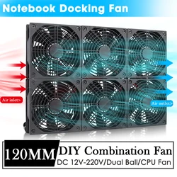 Gdstime 120mm & 360mm universelle Notebook-Basis großer Luftkühler DC 12V 220V 240V Leistung einstellbare Geschwindigkeit Lüfter DIY Desktop-Lüfter