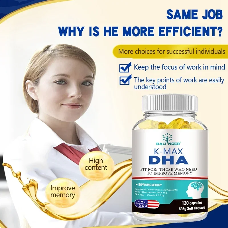 Balincer DHA Brain Supplement-Promotes Brain Health, Enhances Focus, Memory and Mental, IQ, Improves Thinking Skills