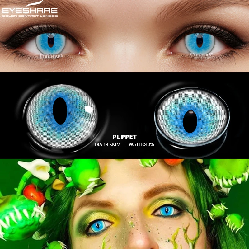 EYESHARE Cosplay Lenses Eye Makeup Color Contact Lenses for Eye Cosplay Series Cosmetics Contacted Lens for Halloween Crazy Lens