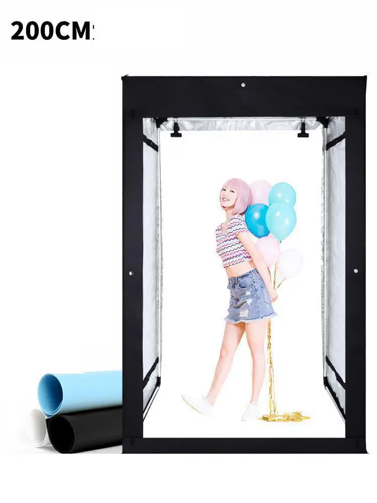 2m Cabinet Type Large Photograph Studio Small Photo Studio Certificate Photo Light Box  200cm light tent