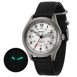 BERNY Titanium Automatic Men's Watches Date Sapphire Super Luminous Field Mechanical Watch Outdoor Sports Easy Read 10ATM