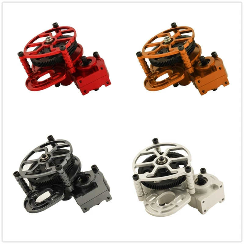 1 Piece Assembled Transmission Gearbox Accessories Full Metal For Axial SCX10 I II AX10 1/10 RC Crawler Car Red