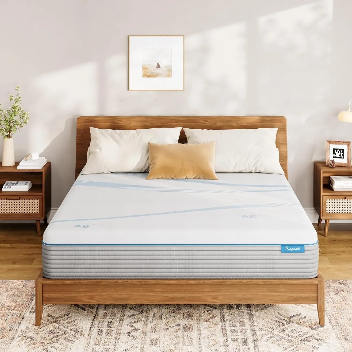 24cm Pocket Sprung Mattress with Breathable Foam & Individually Wrapped Spring & Removable Zip Cover, Medium Firm Feel