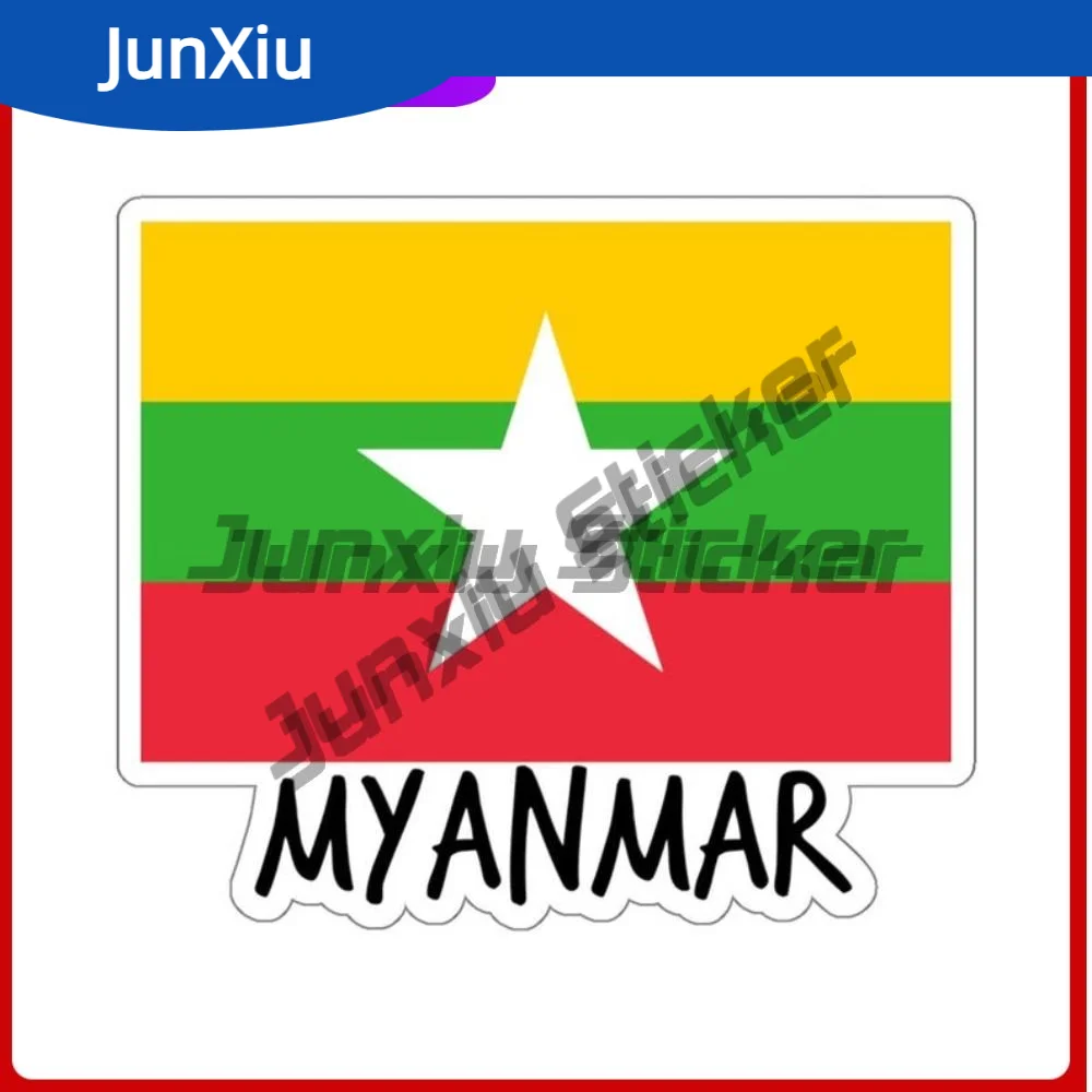 

Myanmar Flag Travel Sticker Truck Pickup Camper Car Body Refrigerator Wall Stickers Luggage Tag Laptop Decals Forest Tent Campin