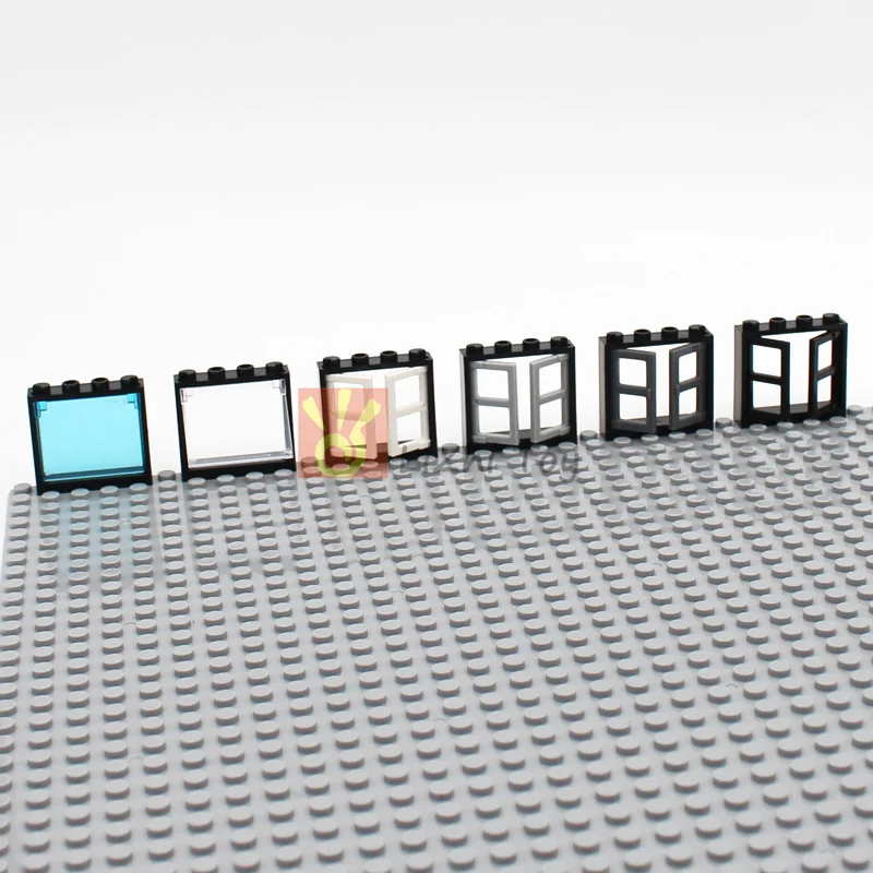 MOC Bricks 60594 60608 60608 Window1x4x3 with Glass Pane DIY Intelligence Building Block Compatible Assembles Particles My City