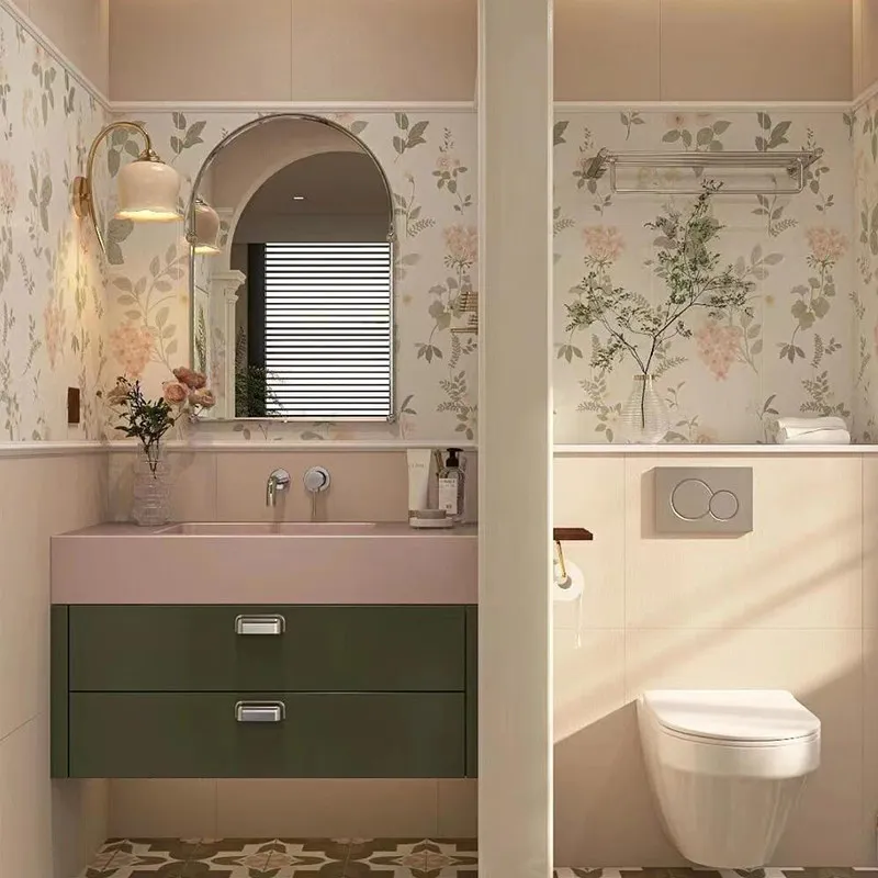 

bathroom cabinet combination, rock slab seamless integrated basin, small size washstand, bathroom and bathroom cabinet