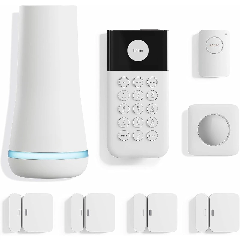 8 Piece Wireless Home Security System - Optional 24/7 Professional Monitoring - No Contract - Compatible with Alexa and Google