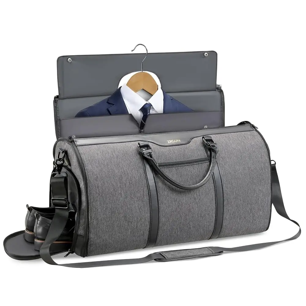 

Garment Bag for Travel, Convertible Carry-On Duffel with Shoe Compartment, Waterproof & Wrinkle-Free Suit Carrier for Busines
