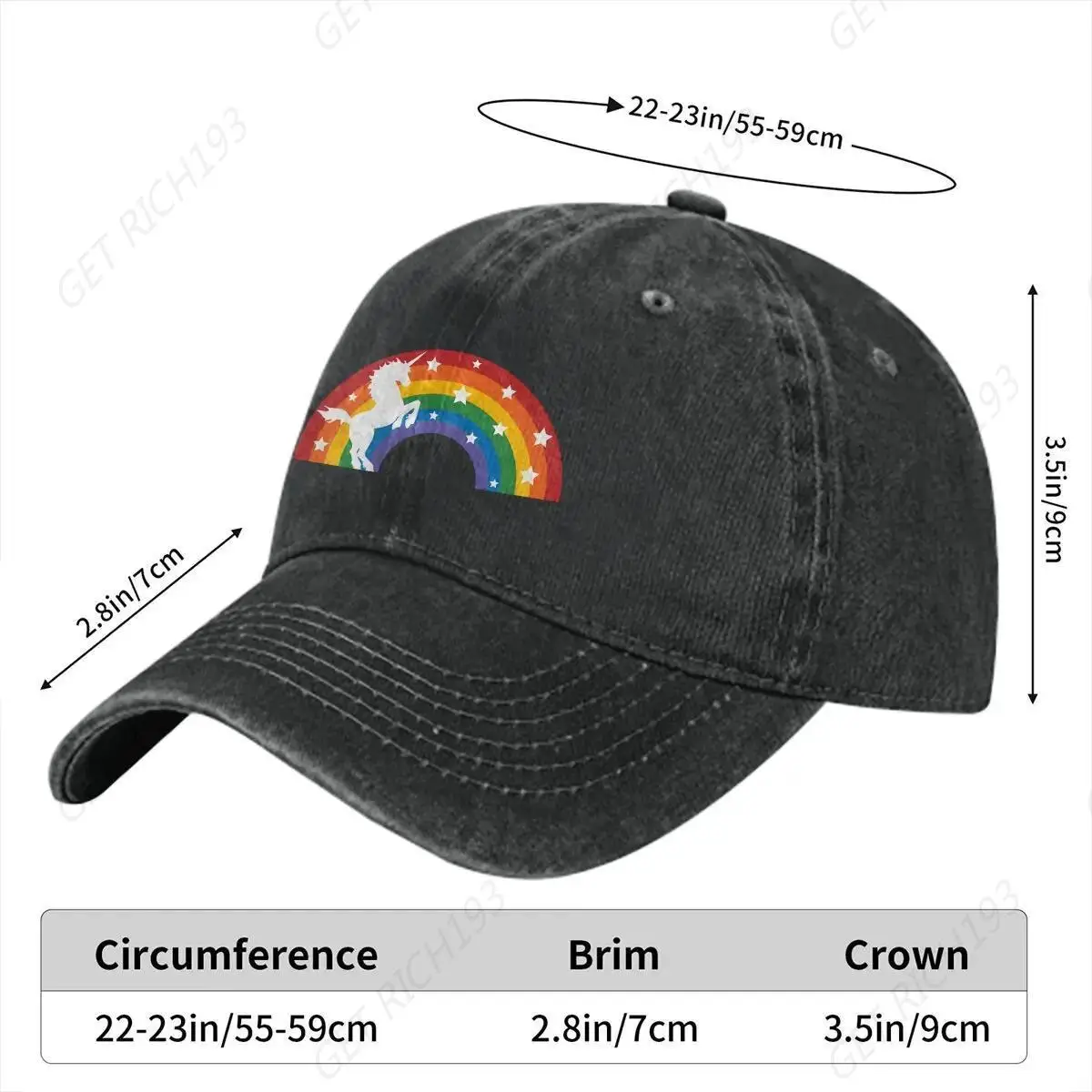 Rainbow Baseball Cap Men Hats Women Visor Protection Snapback Cute Unicorn Cartoon Caps