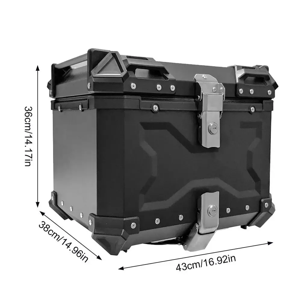 

Rear Box For Motorcycle 45L Portable Aluminum Motorcycle Trunk Box Universal Motorcycle Tail Box Reusable Trunk Tour Storage