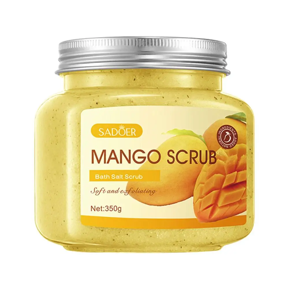 350g Mango Exfoliator Body Scrub Whitening Organic Salt Sugar Shea Body Face Bath Exfoliating Scrub V5K3