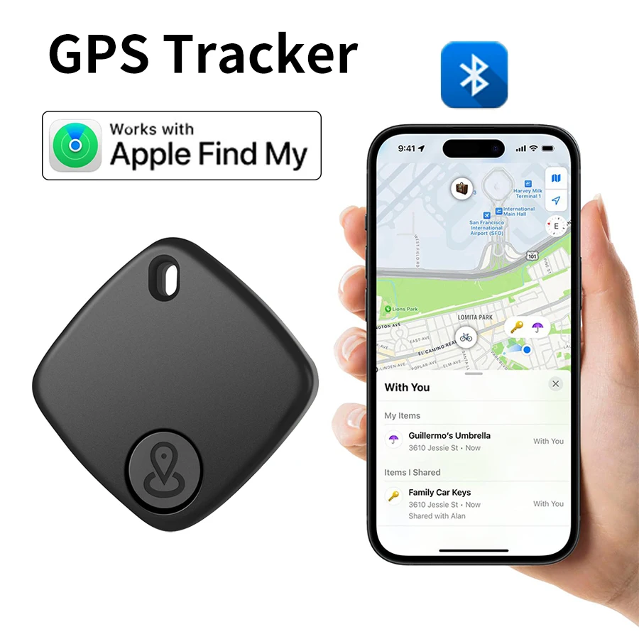 Mini dispositivo de seguimiento antipérdida, Bluetooth, funciona con Apple Find My APP, Etiqueta inteligente para niños, rastreador GPS para mascotas, posicionador de recordatorio de alarma