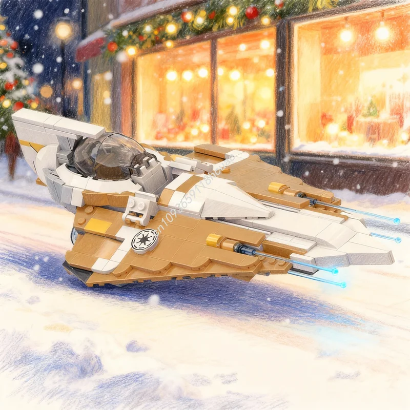 

476 деталей MOC Star Battle Jocasta Nu S Delta Aethersprite Class, конструктор, модель, строительные блоки, рождественский подарок, креативная идея