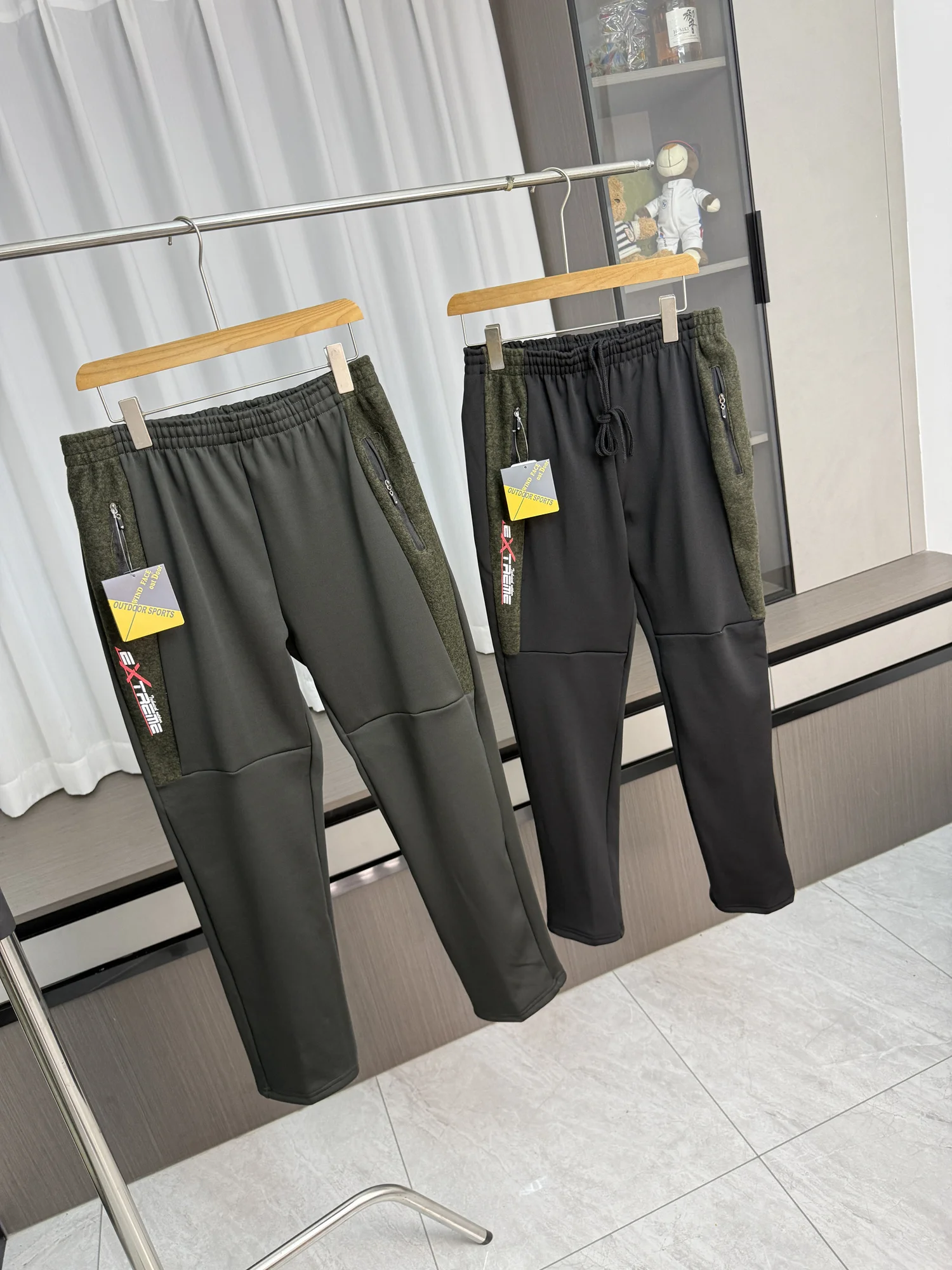 

Men's Casual Straight Leg Pants Color Blo Design Inner Fce Warm Sli Autumn Winter Leisure Trousers