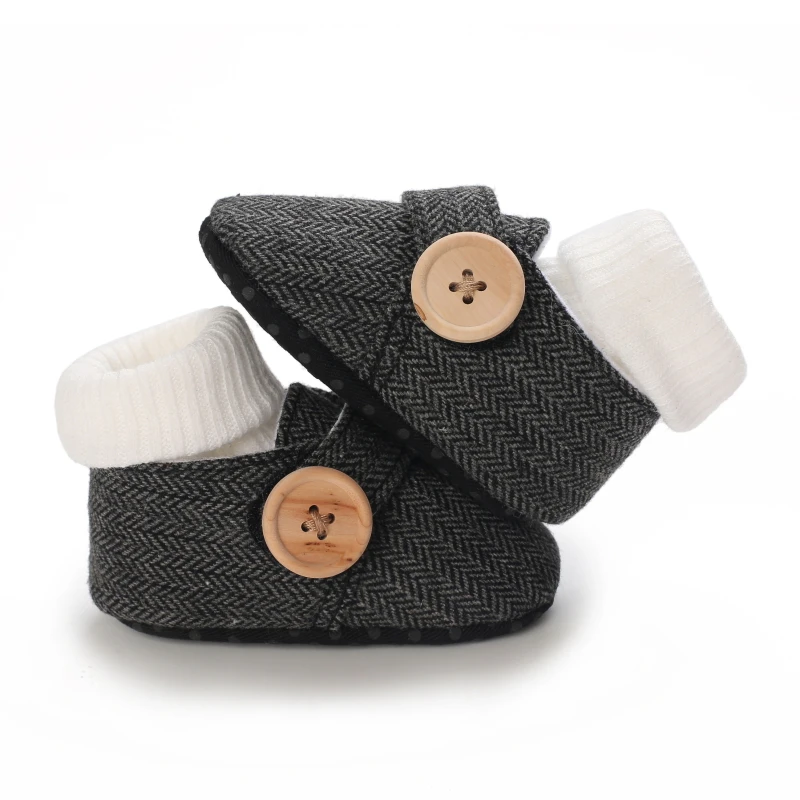 أحذية مسطحة عصرية للأولاد الصغار مصنوعة من جميع القطن ناعمة ومريحة ومناسبة لأحذية المشي لحديثي الولادة من عمر 0 إلى 18 شهرًا